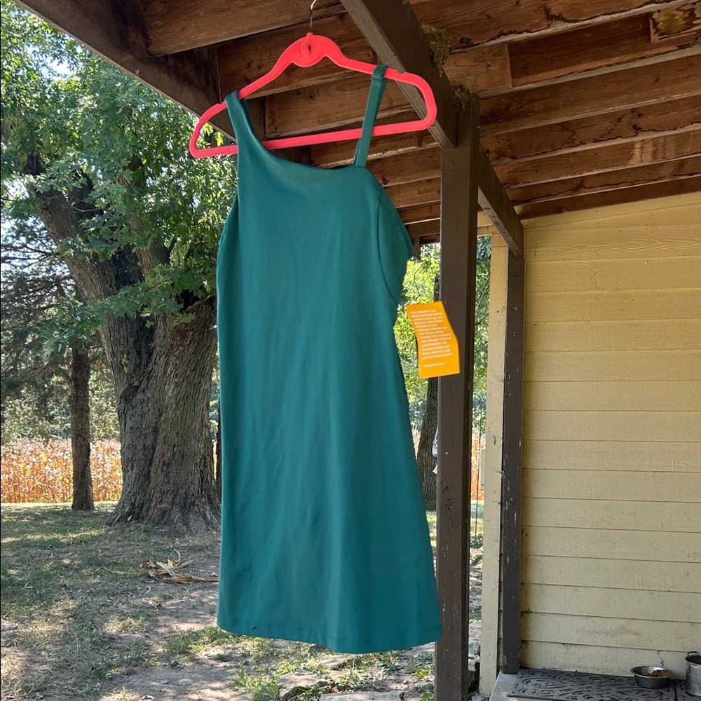 Avia One Shoulder Teal Dress